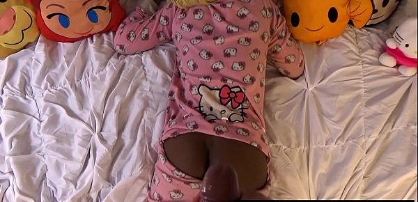  While I Was Sleeping, My Step Dad Sneak Into My Room For These Humongous Real Busty Titties and Large Brown Areolas, Innocent Ebony Step Daughter Msnovember In Kawaii Hello Kitty Onsie On Sheisnovember